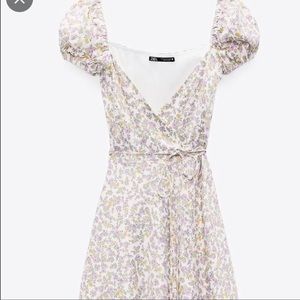 Zara Floral Print Satin Mini dress